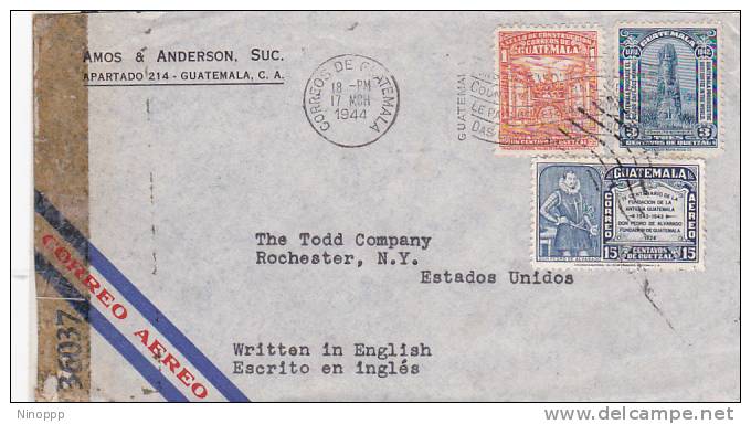 Guatemala 1944  Censored Cover To USA. - Guatemala