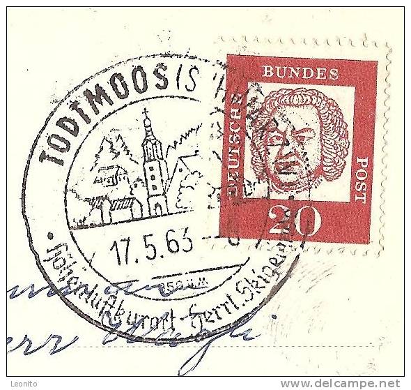 TODTMOOS Hotel Löwen Schwarzwald Stempel ! 1963 - Todtmoos