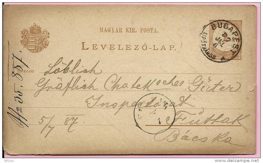 LEVELEZO-LAP., 1887., Budapest, Hungary - Covers & Documents