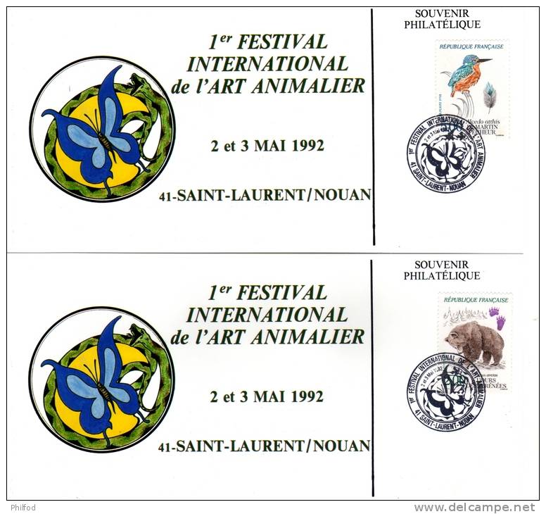1992 - 1er Festival International De L'art Animalier - 5 Cartes - Otros & Sin Clasificación