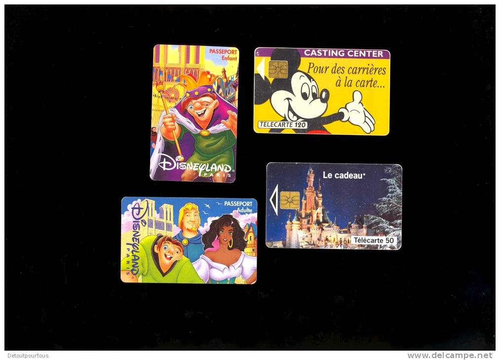 2 Telecartes DYSNEY + 2 Pass Eurodisney Dysneyland Paris 1998 2 Phone Cards + 2 Entrance Pass Dated 1998 - Disney