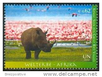 Nations Unies / United Nations 2012 - Rift Valley, Kenya, Patrimoine Mondial UNESCO / World Heritage - MNH - Rhinoceros