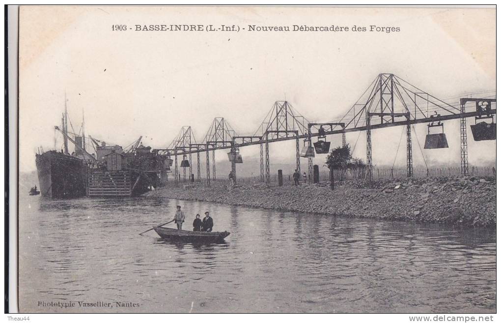 ¤¤  -    1903   -   BASSE-INDRE   -  Nouveau Débarcadère Des Forges  -  Bateau à Quai    -  ¤¤ - Basse-Indre