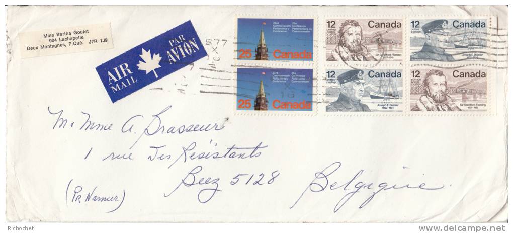 Canada 2x 640 à 641 Se Tenant + 2x 642 Obl. Sur Lettre - Storia Postale