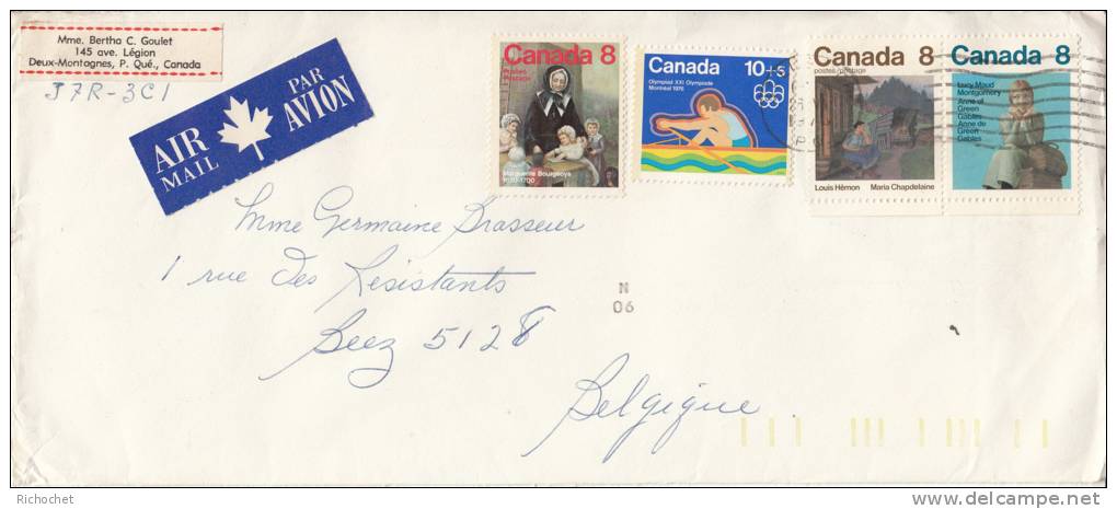 Canada 557 + 565 à 566 Se Tenant Bord De Feuille + 567 Obl. Sur Lettre - Cartas & Documentos