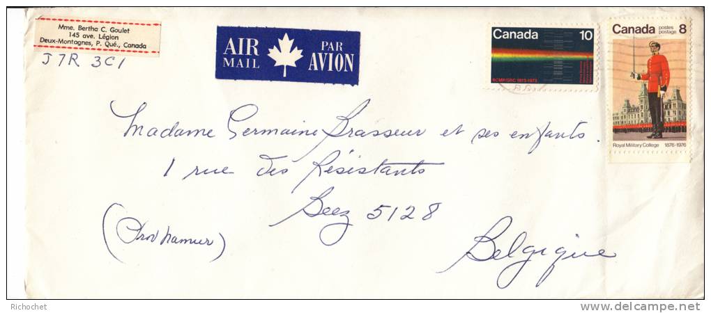Canada 496 + 601 Obl. Sur Lettre - Storia Postale