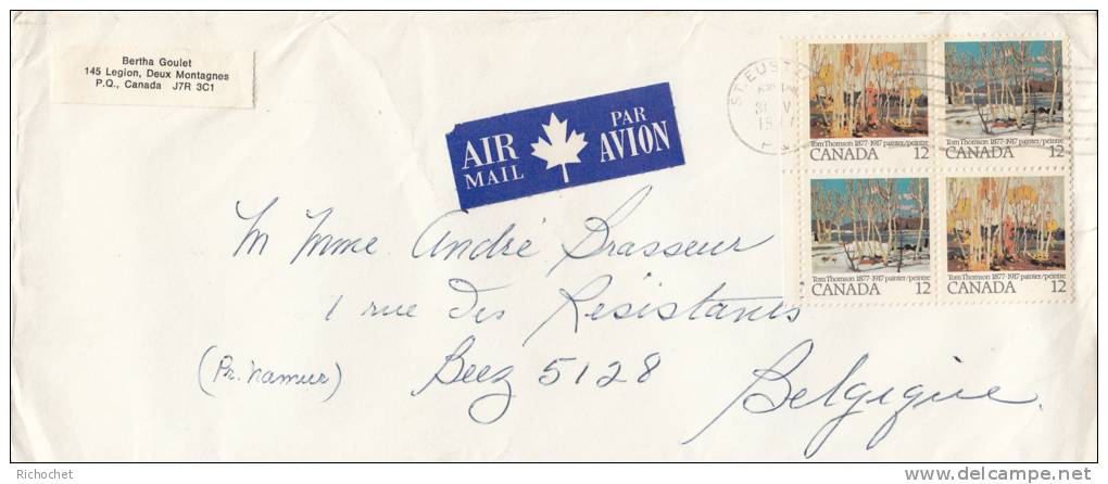 Canada 2x 632 à 633 Bloc De 4 Se Tenant Obl. Sur Lettre - Storia Postale