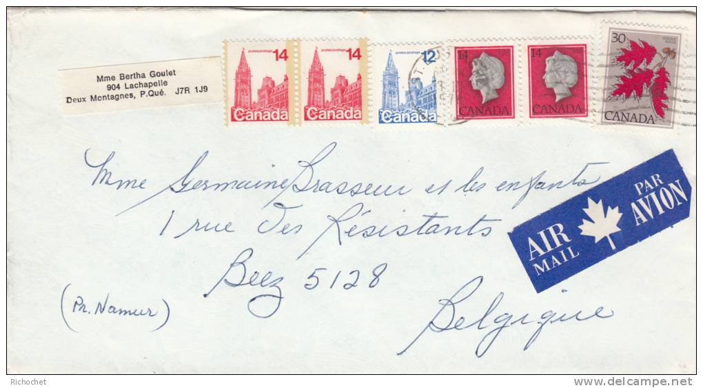 Canada 631 + 2x 656 + 2x 657 + 658 Obl. Sur Lettre - Lettres & Documents