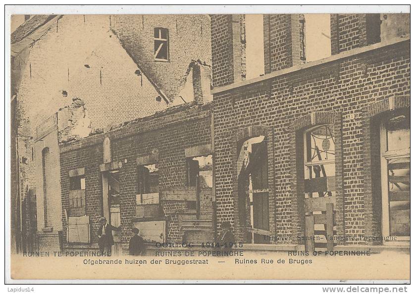 J J S 196/ C P A -BELGIQUE - POPERINGHE - RUINES DE POPERINGHE   RUE DE BRUGES - Poperinge