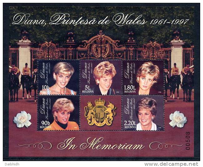 MOLDOVA 1998 Princess Diana Block MNH / **.  Michel  Block 17 - Moldawien (Moldau)