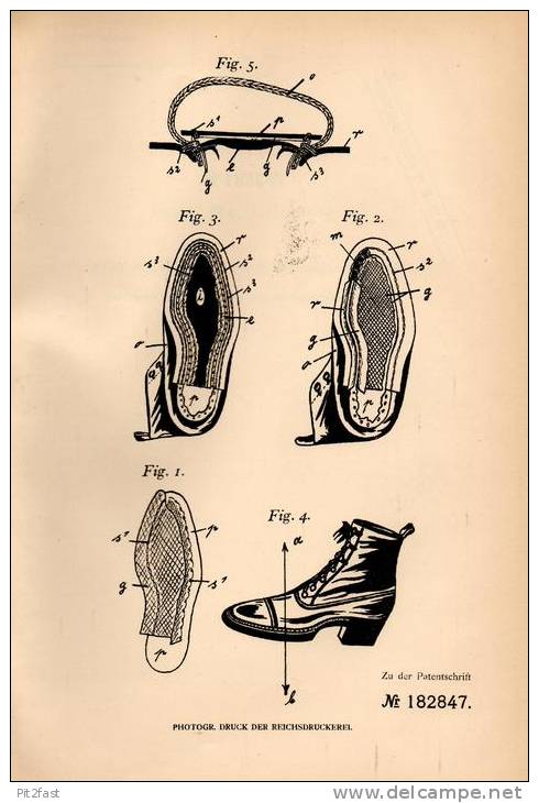 Original Patentschrift - G.A. Köhler In Wermelskirchen , 1906 , Herstellung Von Schuhwerk , Schuster , Schuhmacher  !!! - Zapatos