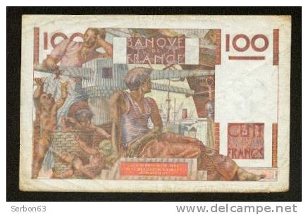 BILLET MONNAIE 100 FRANCS JEUNE PAYSAN TYPE 1945 FILIGRANE INVERSE Du 2.10.1952 N° 16607 O.503 TTB+ NOTRE SITE Serbon63 - 100 F 1945-1954 ''Jeune Paysan''