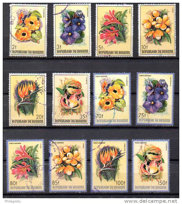 Burundi 1986,  Fleurs D’Afrique, 944 / 949 + PA553 / 558 Ø , Cote  72 €, - Used Stamps