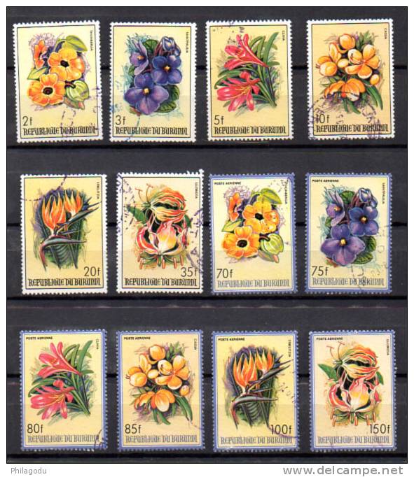 Burundi 1986,  Fleurs D’Afrique, Série 944 / 949 + PA553 / 558 Ø, Cote  72 €, - Gebraucht