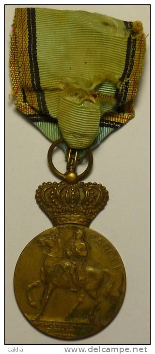 Roumanie Romania Rumänien Médaille King CAROL I MEDAL 1839 - 1939 "" Centenary Medal "" - Autres & Non Classés