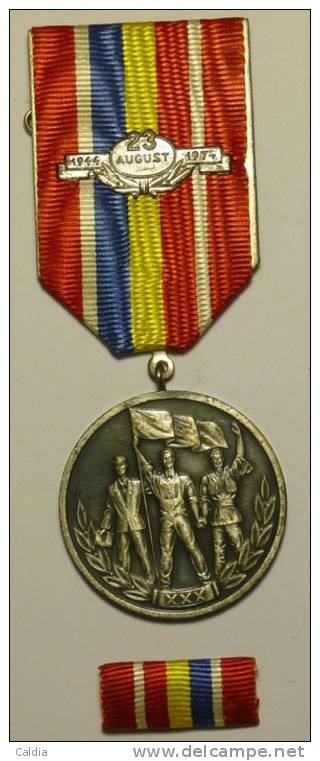 Roumanie Romania Rumänien Médaille Medal Comuniste "30 Ans" - Autres & Non Classés