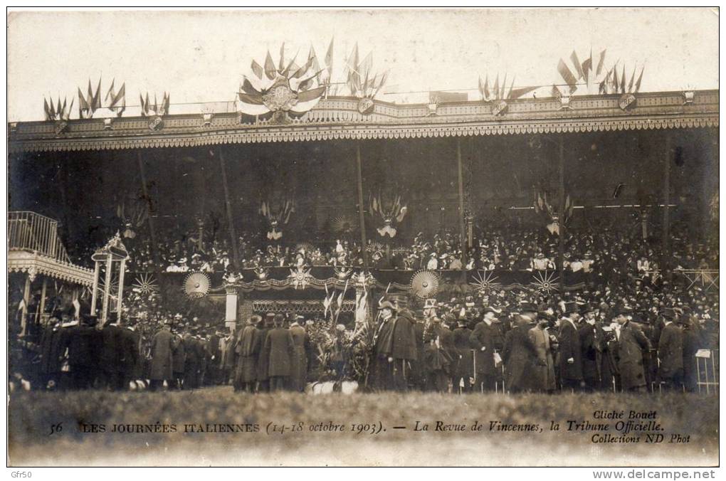 CPA -  LES  JOURNEES  ITALIENNES  (1903)  La Revue De Vincennes, La Tribune Officielle - Vincennes