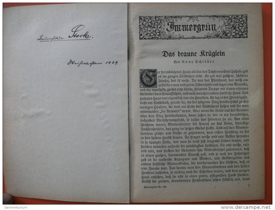 Gebundener Sammelband Mit 6 Ausgaben "Immergrün" (Erzählungen Ca. Um 1910) - Christendom