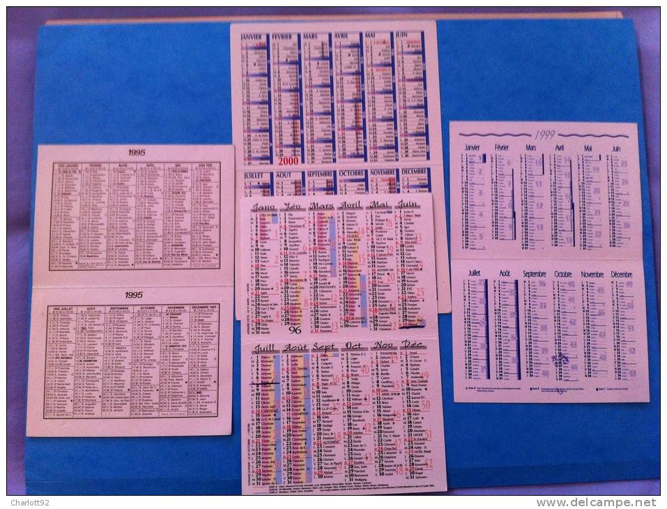 CALENDRIER Petit Format 1995 1996 1999 2000 Paysage De Neige Bon Etat - Autres & Non Classés