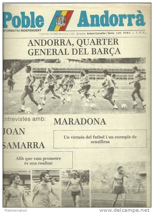 ANDORRA   - POBLE ANDORRA DIVENDRES 5.9.83 NUMERO 1.106 - Documentos Históricos