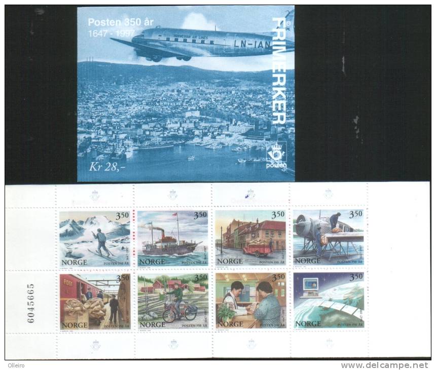 Norvegia Norway Norvegen 1996 Carnet 350 Poste 350th ANNIVERSARY OF THE NORWEGIAN MAIL ** MNH - Carnets