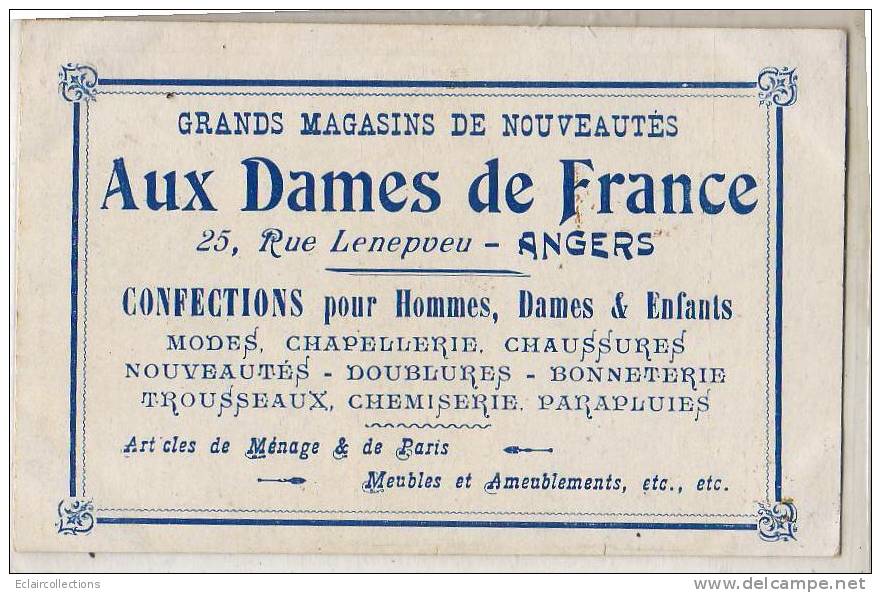 Angers Fantaisie  Devinette Par G.Ri Publicité Aux Dames De France - Andere & Zonder Classificatie