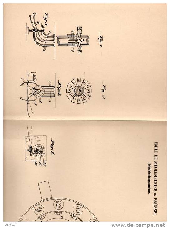 Original Patentschrift - Emile De Meulemeester In Brüssel , 1901 , Schallrichtungsanzeiger , Schall , Schiff !!! - Historische Dokumente