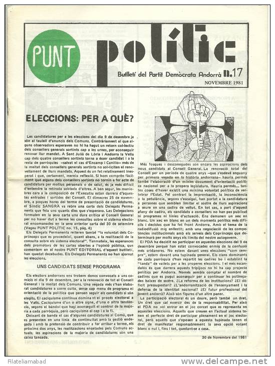 ANDORRA- PUNT POLITIC BULLETÍ DEL PARTIT DEMÒCRATA ANDORRA. - Documentos Históricos