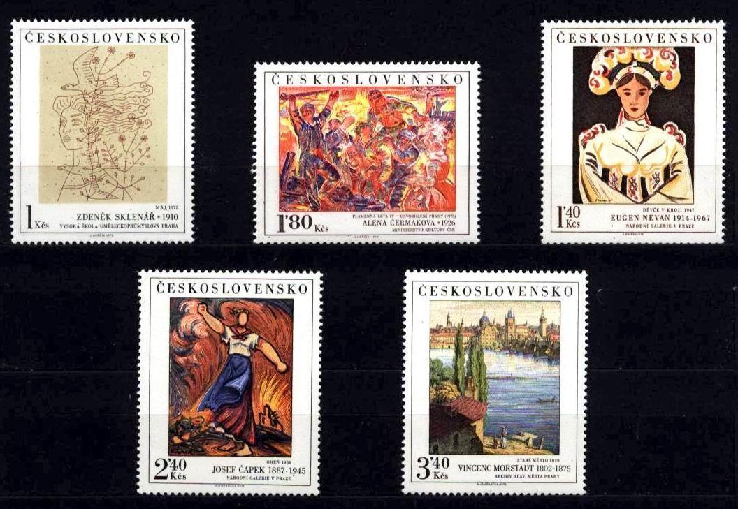 CS 1975 Mi 2294-8 Paintings ** - Unused Stamps
