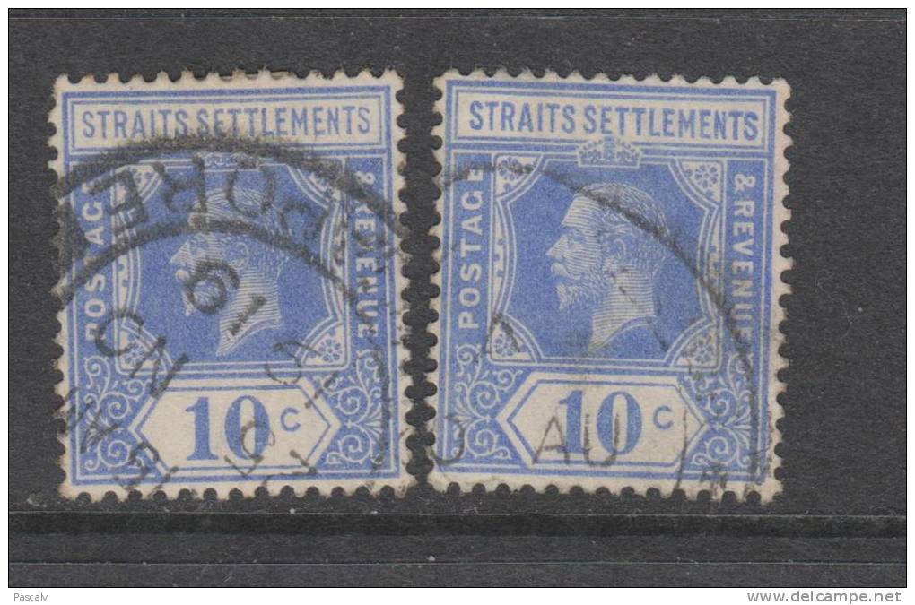 Yvert 164 Oblitéré En 2 Exemplaires - Straits Settlements