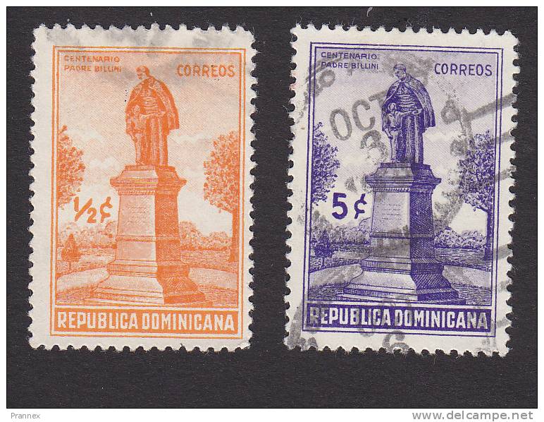 Dominican Republic, Scott #330-331, Used, Monument To Father Francisco Xavier Billini, Issued 1937 - Dominicaanse Republiek