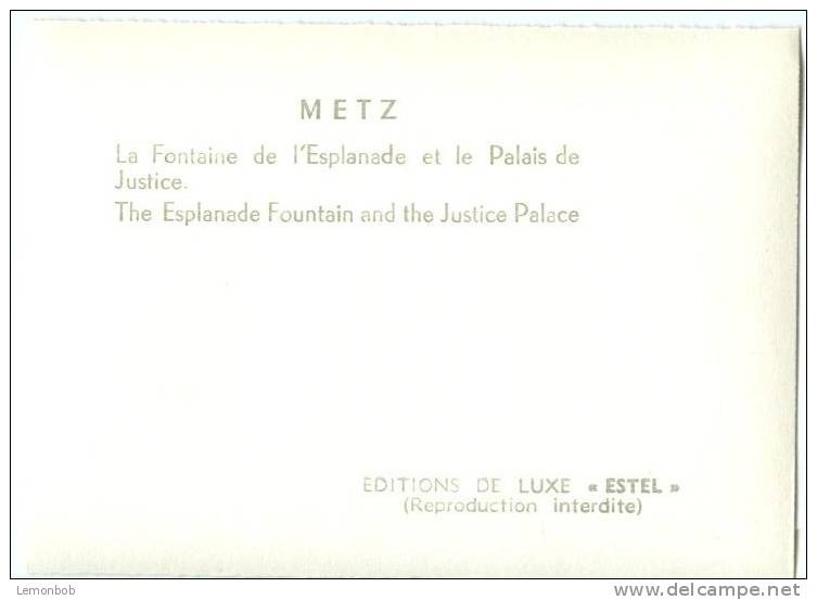 France, METZ, The Esplanade Fountain And The Justice Palace Mini Photo[12641] - Other & Unclassified