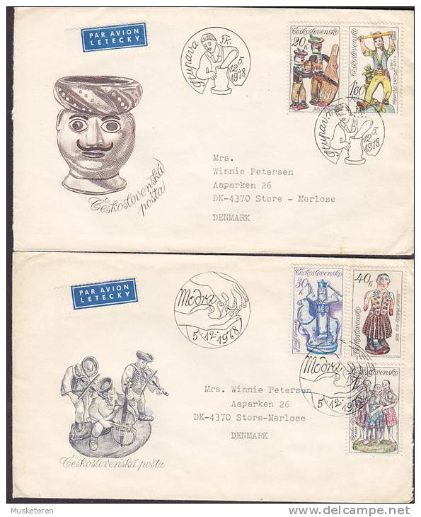 ## Czechoslovakia Ersttag Briefe FDC Covers 1978 Slowakische Keramiken (2 Scans) - FDC