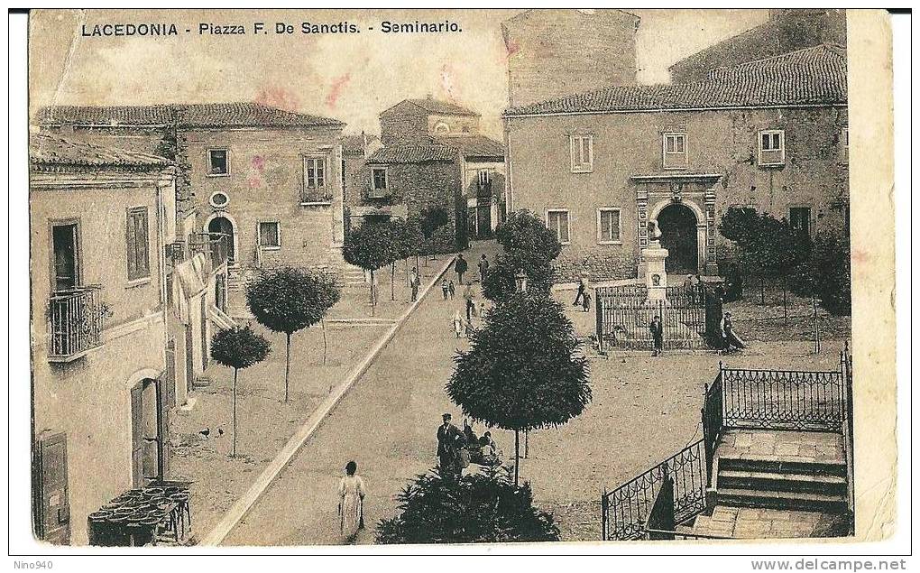 LACEDONIA (AV) - PIAZZA F. DE SANCTIS -  F/P - V: 1912 - Avellino