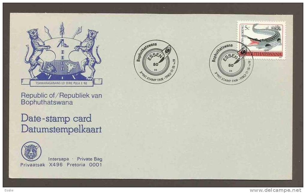 Bophuthatswana - 1983 - Essen - Date-Stamp Card - 3rd International Stamp Fair - Game