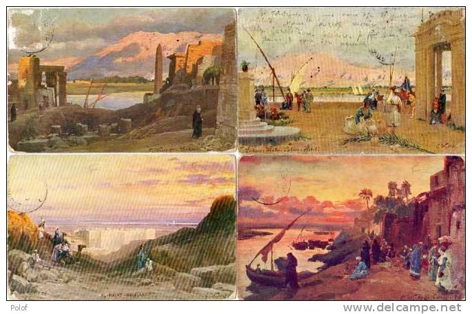 4 CP - Paysages -  Scènes Diverses   (49862) - Paintings