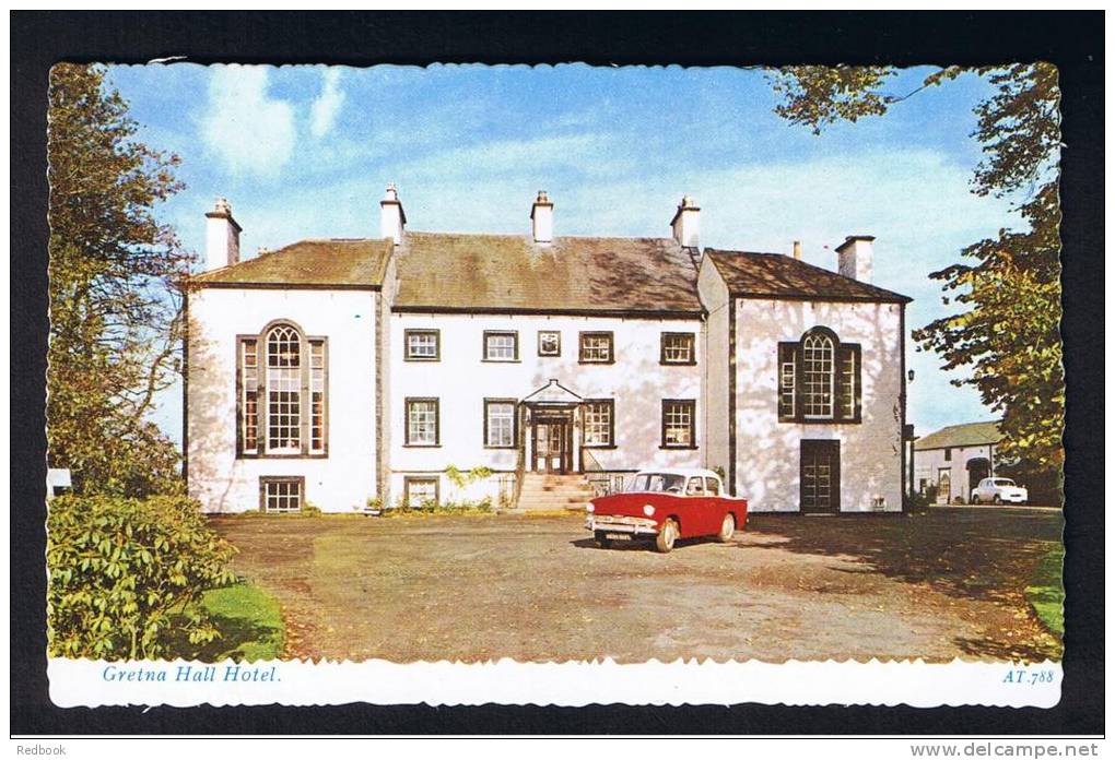 RB 901 - Postcard - Car Outside Gretna Hall Hotel - Gretna Green - Dumfries &amp; Galloway Scotland - Dumfriesshire