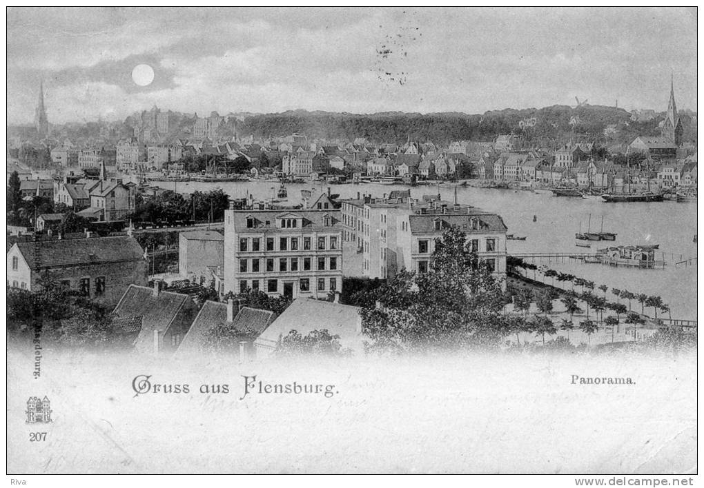 Gruss Aus Flensburg .(au Recto Cachet Ovale KIEL-FLENSBURG ZUG N°6 ) - Flensburg