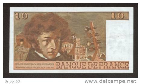 10 FRANCS BERLIOZ BILLET FRANCAIS X.20 N° 09690 SPL IDEAL DEBUTANT CRAQUANT D'ORIGINE 5 TROUS ! 7-2-1974 - 10 F 1972-1978 ''Berlioz''