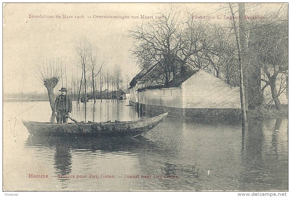 HAMME - Overstromingen Van Maart 1906 - Dienst Naar Drij Gooten - Hamme