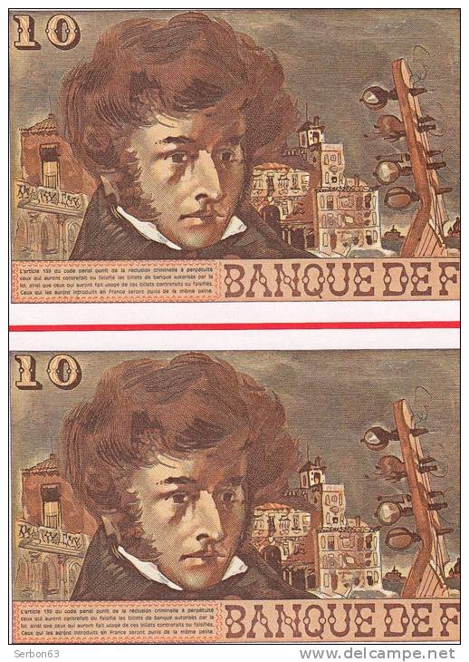 PAIRE DE : 10 FRANCS BERLIOZ 2 BILLETS FRANCAIS TYPE 1972 Y. 306 N° 527021 ET 527022 NEUFS C.6-7-1978.C - 10 F 1972-1978 ''Berlioz''