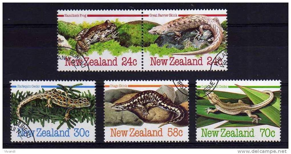 New Zealand - 1984 - Amphibians &amp; Reptiles - Used - Oblitérés