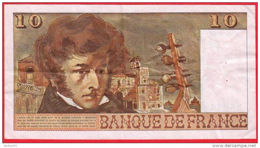 10 FRANCS BERLIOZ 1 BILLET FRANCAIS TYPE 1972 USAGE U. 16 N° 35011 C.7-2-1974.C - 10 F 1972-1978 ''Berlioz''