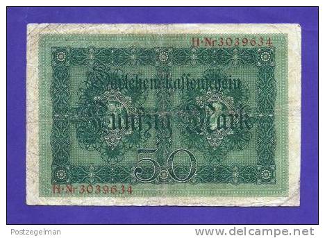 GERMANY 1914 50 Mark Used VG KM 49B - 50 Mark