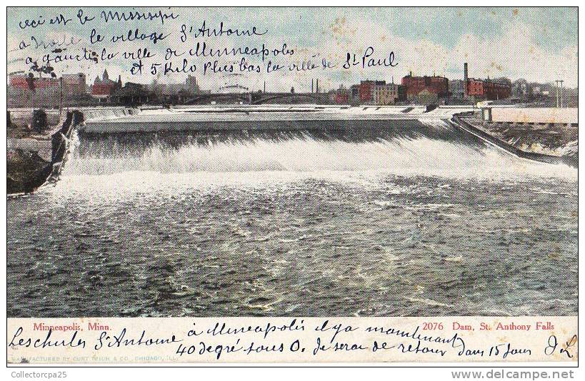 Minneapolis Minnesota - 2076 - Dam. Saint Anthony Falls - Minneapolis
