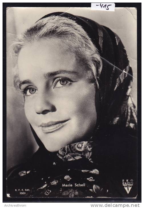 Maria Schell ; Née Un 15 Janvier 1926 ; Photo Italienne ; Mauvais état : Plis (scan); Form. 15 / 10 (-415) - Artistes