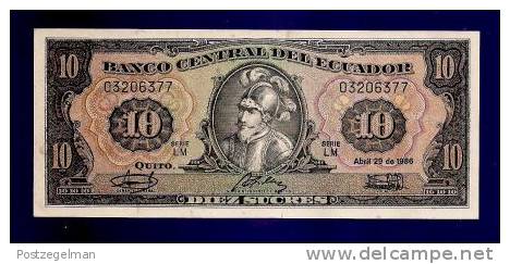 ECUADOR 1986 UNC Banknote 10 Sucres KM115a - Ecuador