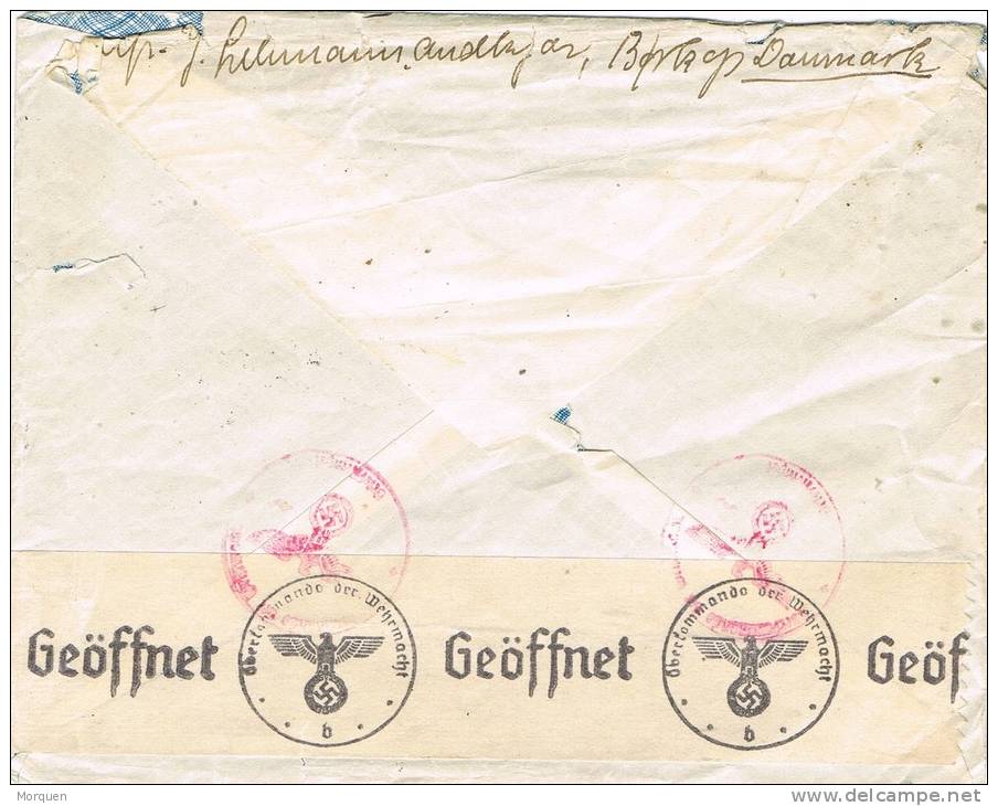 0677. Carta BORKOP (Dinamarca) 1941. CENSURA. Zensur Reich - Lettres & Documents