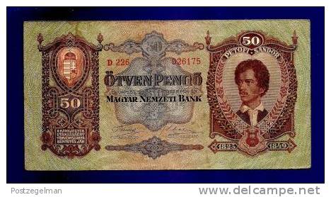 HUNGARY 1932 Used VF  Banknote 50 Pengo KM99 - Hongarije