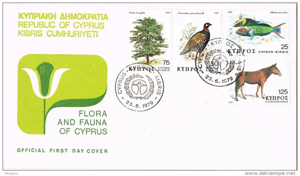 3544. F.D.C. Chipre 1979. CYPRUS. Flora Y Fauna - Brieven En Documenten